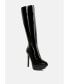 Фото #1 товара CHATTON Womens Patent Stiletto High Heeled Calf Boots