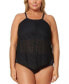Фото #2 товара Bleu by Rod Beattie 259341 Women's Plus High Neck Tankini Top Swimwear Size 20W