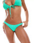 ASOS DESIGN Alice shirred bikini bottom in aqua