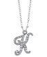 ფოტო #9 პროდუქტის Silver-Tone Crystal Initial Necklace 16" Adjustable