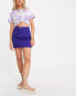 DTT Gabby high waist denim skirt in bright blue