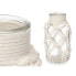 Vase White Cloth Glass 9 x 17 x 9 cm (12 Units) Macrame