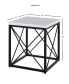 Фото #5 товара Steve Silver Skyler 22" Square Marble and Metal End Table