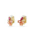 ფოტო #3 პროდუქტის Mixed Cuts, Flower, Pink, Gold-Tone Gema Clip Earrings