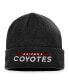 Фото #3 товара Men's Black Arizona Coyotes Authentic Pro Rink Cuffed Knit Hat