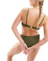 South Beach underwire crinkle bikini top in sage green