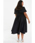 ფოტო #3 პროდუქტის Plus Size Scuba Bardot Skater Midi Dress