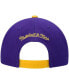 Фото #4 товара Men's Purple and Gold Los Angeles Lakers Hardwood Classics Gradient Wordmark Snapback Hat