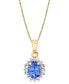 Фото #1 товара Macy's tanzanite (1 ct. t.w.) & Diamond (1/5 ct. t.w.) Halo 18" Pendant Necklace in 10k Gold