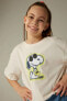 Kız Çocuk Snoopy Crop Kısa Kollu Tişört Z8517a623sm