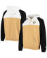 Фото #2 товара Men's Gold, White New Orleans Saints Gametime Quarter-Zip Hoodie Jacket