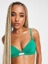 Фото #3 товара Tommy Jeans Essentials cotton blend unlined triangle bralette in green