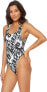 Фото #1 товара Dolce Vita 285572 Women's Tie Dye High Leg One Piece Swimsuit Black, Size LG