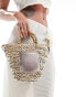 Фото #1 товара South Beach straw mini cross body bag in metallic