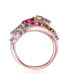 18K Rose Gold Plated Multi Colored Cubic Zirconia Accent Swirl Ring