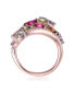 ფოტო #3 პროდუქტის 18K Rose Gold Plated Multi Colored Cubic Zirconia Accent Swirl Ring