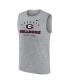 Фото #3 товара Men's Heather Gray Georgia Bulldogs Primetime Legend Lock Up Performance Muscle Tank Top