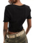 Noisy May baby lock crop top in black