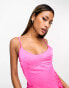 Фото #4 товара NaaNaa satin a-line cami mini dress in bright pink