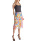 Women's Colorful Sheer Overlay Elastic Waist Skirt