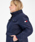 Plus Size Quilted Stand-Collar Jacket