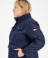 ფოტო #3 პროდუქტის Plus Size Quilted Stand-Collar Jacket