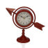 Table clock Versa Maroon Complete arrow Metal (23 x 16 x 8 cm)