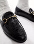 Mango croc detail loafer in black