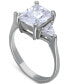 ფოტო #1 პროდუქტის Cubic Zirconia Octagon Promise Ring in Sterling Silver, Created for Macy's