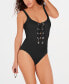 Фото #1 товара Lace-Up One-Piece Swimsuit