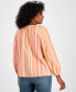 Фото #2 товара Women's Jacquard Striped Peasant Blouse, Created for Macy's