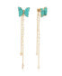 Фото #2 товара Turquoise Butterfly Freshwater Pearl Chain Dangle Earrings