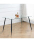 Glass Dining Table with Metal Legs