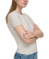 ფოტო #4 პროდუქტის Petite Short-Sleeve Rib-Knit Henley Top