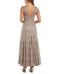 Фото #2 товара Women's Long Embellished Illusion-Detail Lace Gown