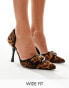 Фото #1 товара Public Desire Elton two part pointed heels with embellished buckle detail in leopard