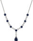 Фото #1 товара Macy's sapphire (2 ct. t.w.) & Diamond (1/10 ct. t.w.) 17" Lariat Necklace in Sterling Silver