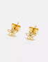 Фото #4 товара Kingsley Ryan gem cut out flower stud earring in gold plated