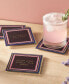 4" Glass Coaster Set, 4 Piece