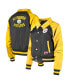 ფოტო #1 პროდუქტის Women's Black Pittsburgh Steelers Coaches Raglan Full-Snap Jacket