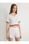 Поло Koton Crop Polo Stripe ButtonUp