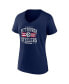 ფოტო #1 პროდუქტის Women's Navy Pittsburgh Steelers Americana V-Neck T-Shirt