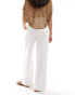 Фото #3 товара Hollister linen blend wide leg trouser in white