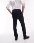 Topman stretch slim textured suit trousers in navy