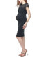 Maternity Lace Trim Bodycon Dress Черный, Средний - фото #2