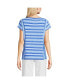 Women's Slub Wedge T-Shirt Soft blue haze multi stripe, Small - фото #2