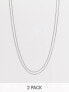 Фото #1 товара ASOS DESIGN layered box chain necklace in silver tone