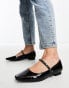 Glamorous embellished strap mary janes in black patent