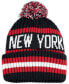 Фото #3 товара Men's Navy New York Giants Legacy Bering Cuffed Knit Hat with Pom
