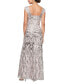 Фото #2 товара Women's Sequined Embroidered Square-Neck Gown